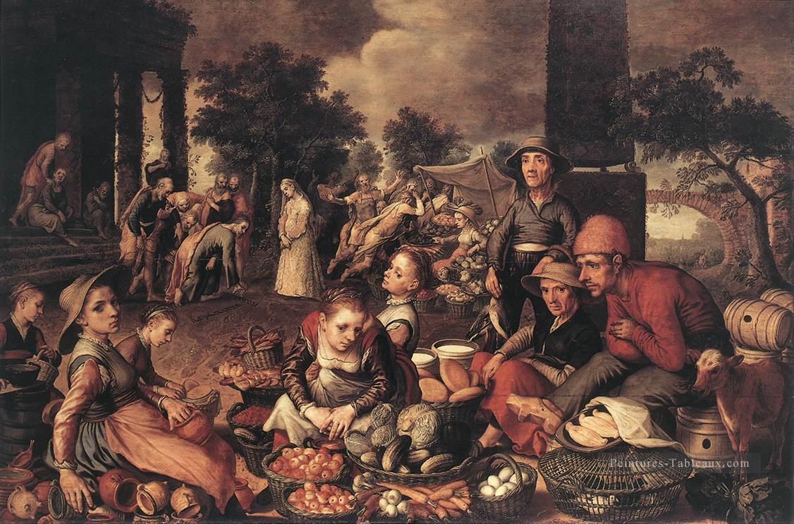 Christ et l’adultère peintre d’histoire hollandais Pieter Aertsen Peintures à l'huile